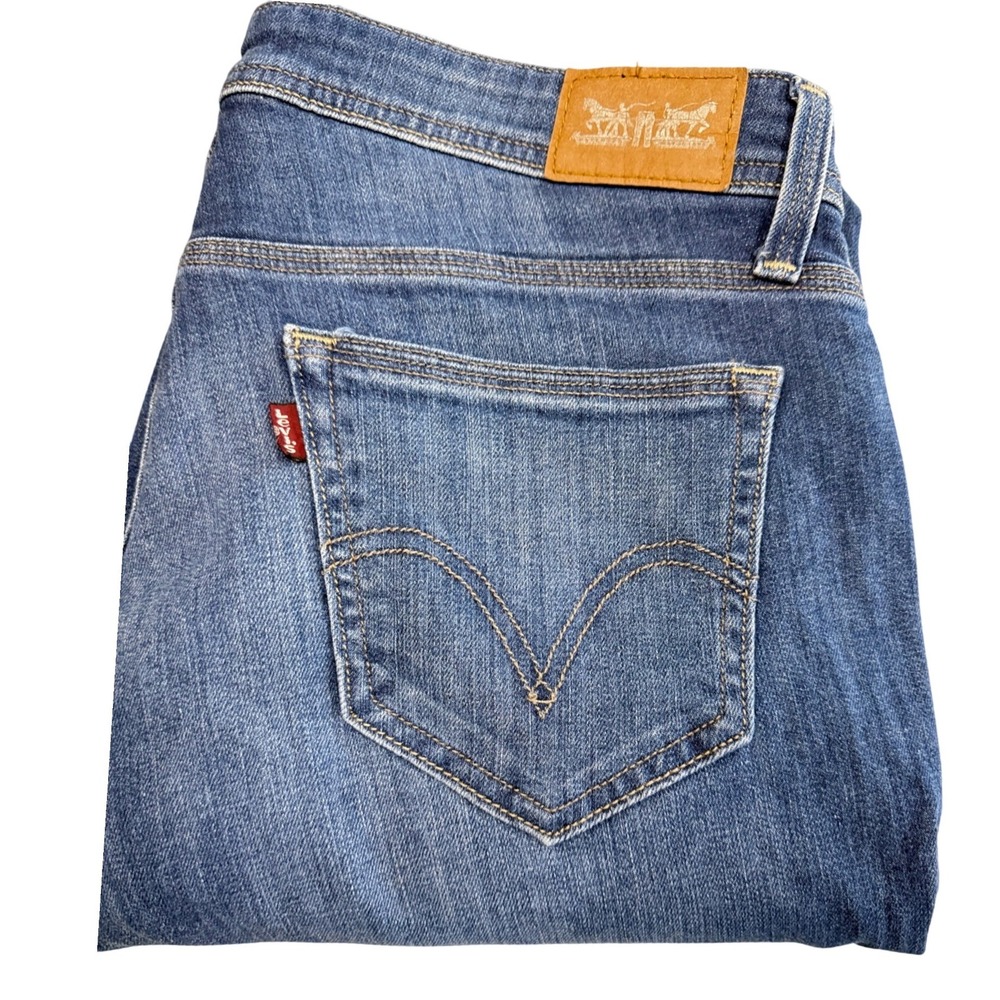 VNTG Levis 529 Curvy Skinny Leg Jeans Womens 12 Medium Wash Blue Denim Mid Rise